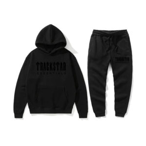 Trackstar Essentials Hooded Tracksuit – Black